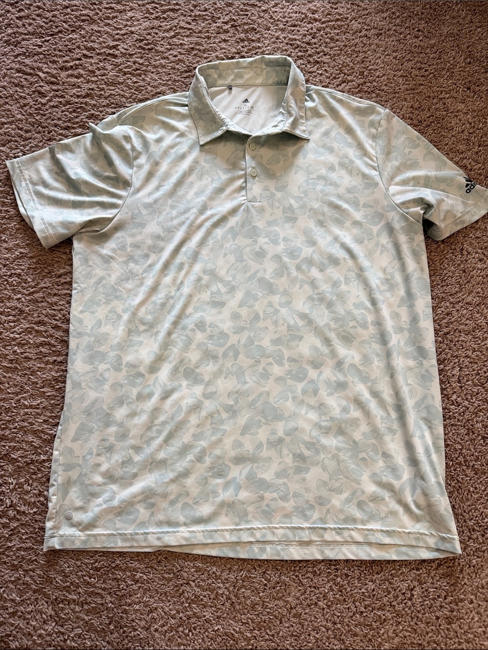 adidas Men’s Light Sage Patterned Polo Shirt